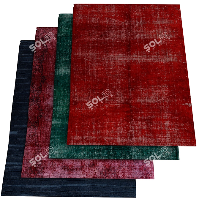 Elegant Contemporary Carpets: Four Designs 3D model image 1