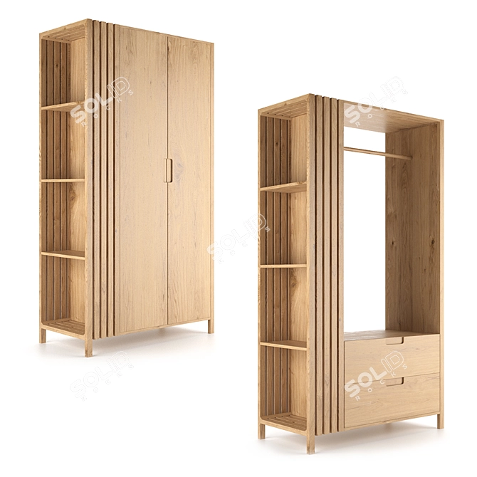 Lazar Wardrobe: Sleek Storage Solution 3D model image 1