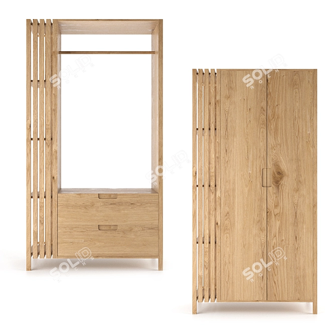 Lazar Wardrobe: Sleek Storage Solution 3D model image 2