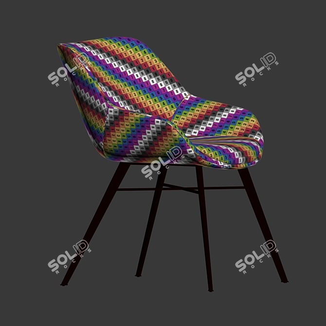 Elegant Luca Dining Chair 3D model image 5
