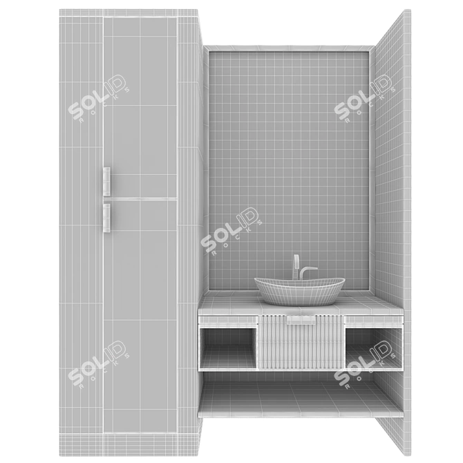 Modern Bathroom Furniture Set 3D model image 3