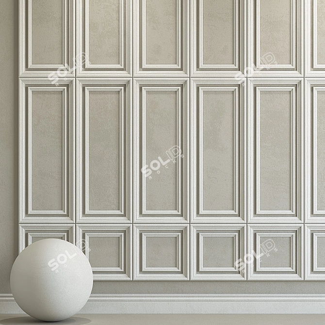 Elegant Sculpted Plaster: Molding 127 3D model image 2