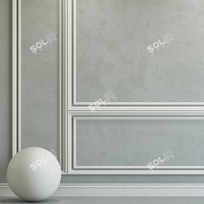 Elegant Plaster with Molding 3D model image 2