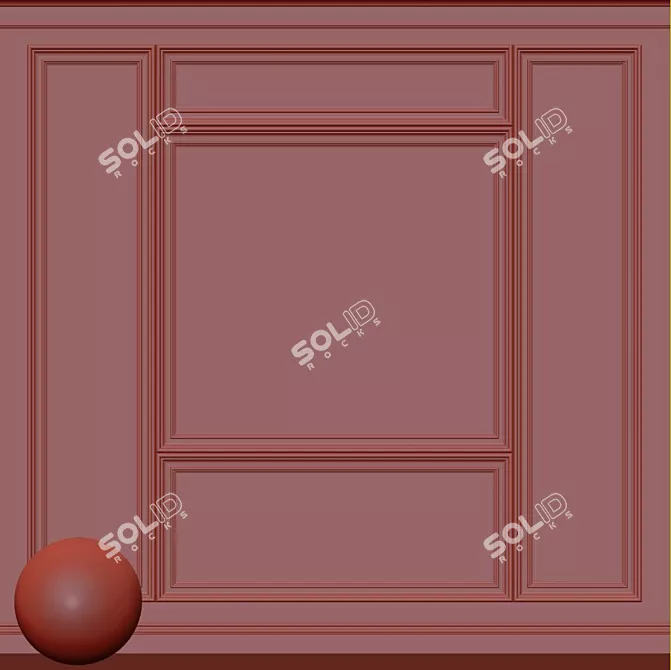 Elegant Plaster with Molding 3D model image 3