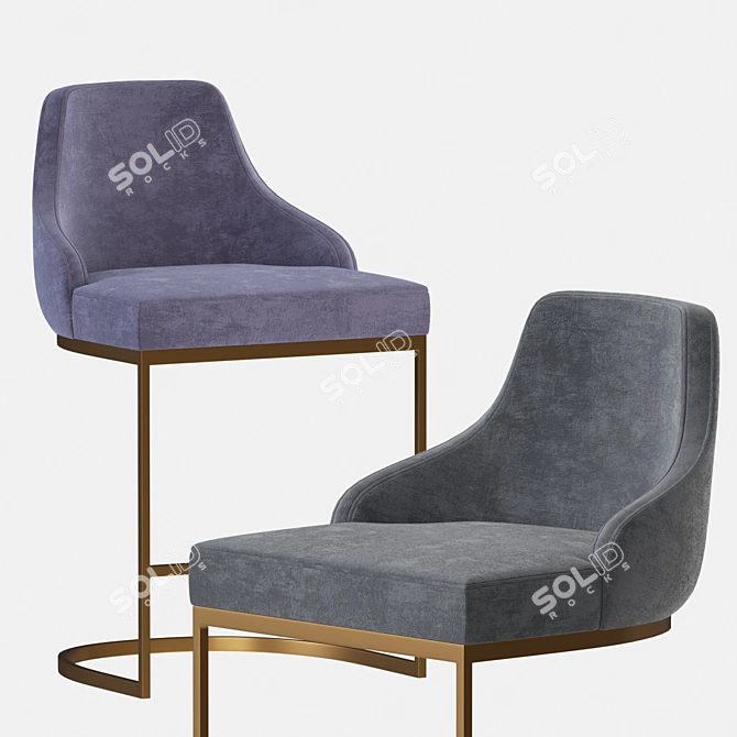 Modern Bar Stool - Stylish Seating Solution 3D model image 3