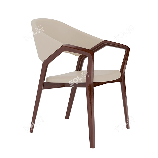 Modern Angel Cerda Armchair - Elegant Design, Leatherette Upholstery 3D model image 1