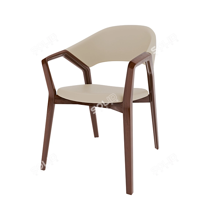 Modern Angel Cerda Armchair - Elegant Design, Leatherette Upholstery 3D model image 2