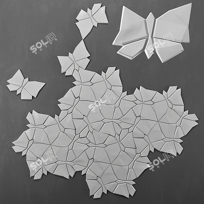 3D Butterfly Panel - Decorate your space with elegance 3D model image 6