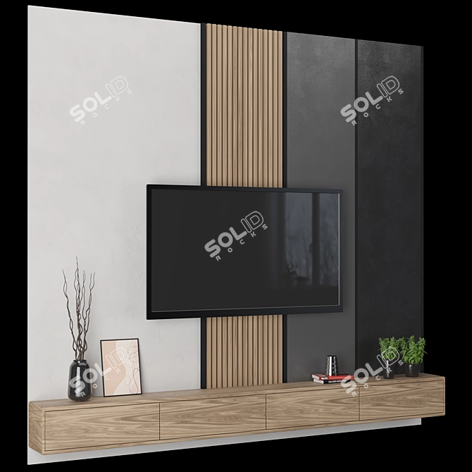 Ultra High Res TV Wall 34: Editable & Render-Ready 3D model image 3