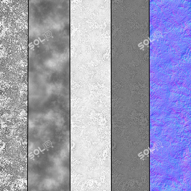 Seamless Decorative Plaster Texture 3D model image 5