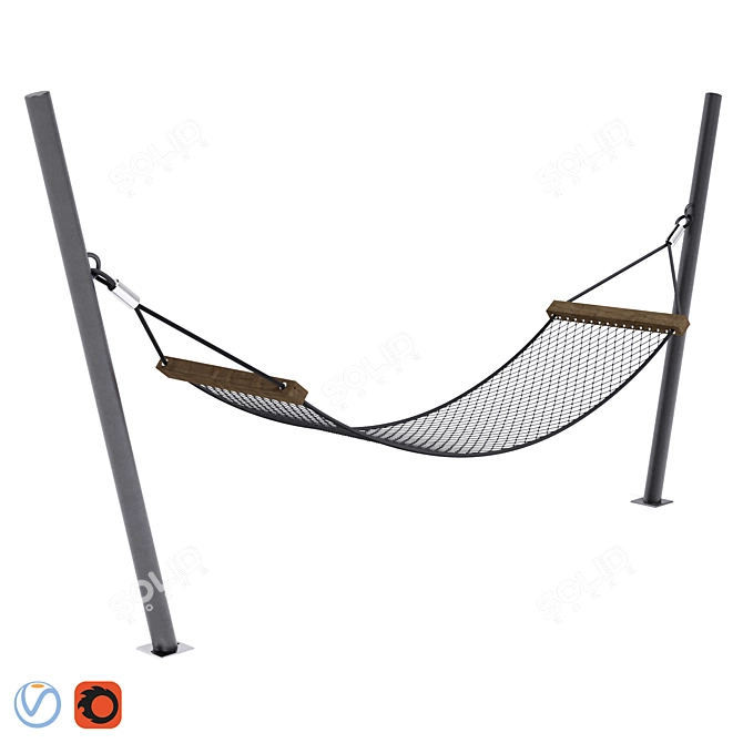 Cozy Courtyard Stationary Hammock 3D model image 1