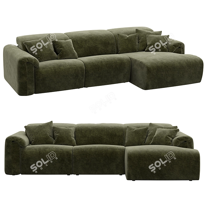 Felis Glove Modular Sofa - Stylish and Versatile Couch 3D model image 1