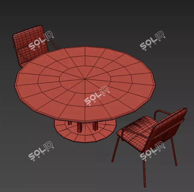 Elegant Honore Table Chair 3D model image 5