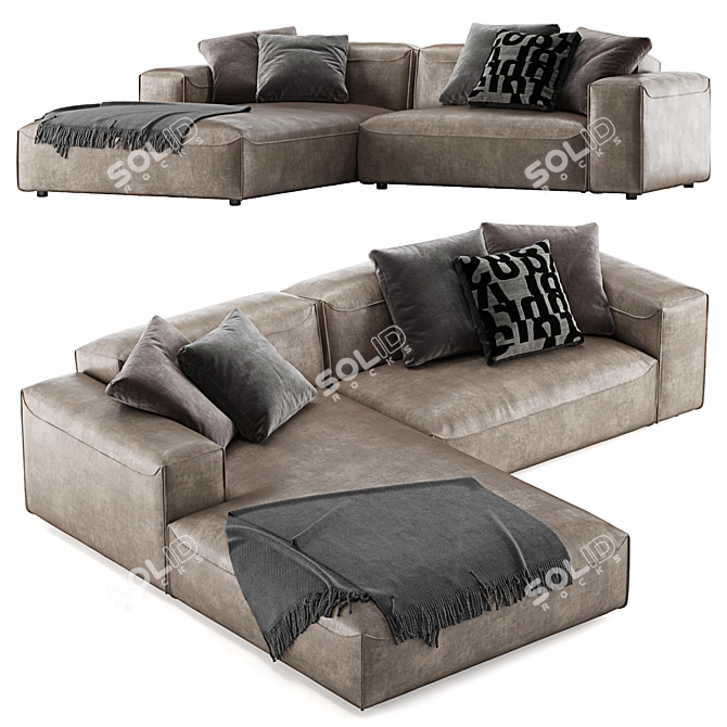 Modern and Chic Rolf Benz L Sofa 3D model image 2