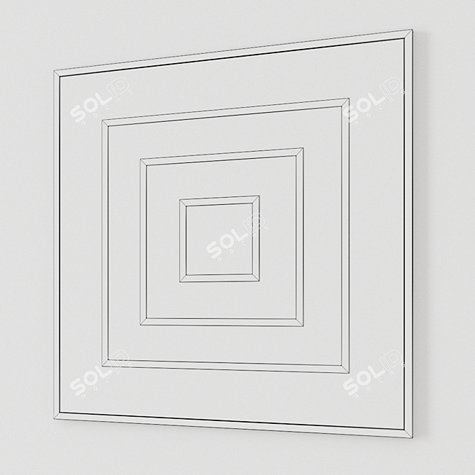 Steel Framed Square Mirror 3D model image 4