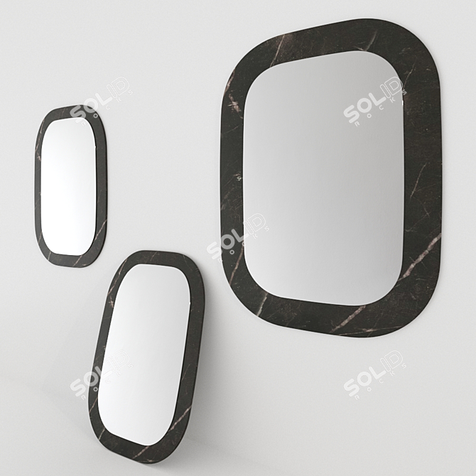 Sleek Ceramic Edgeless Mirror 3D model image 1