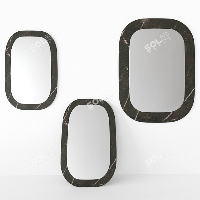 Sleek Ceramic Edgeless Mirror 3D model image 2