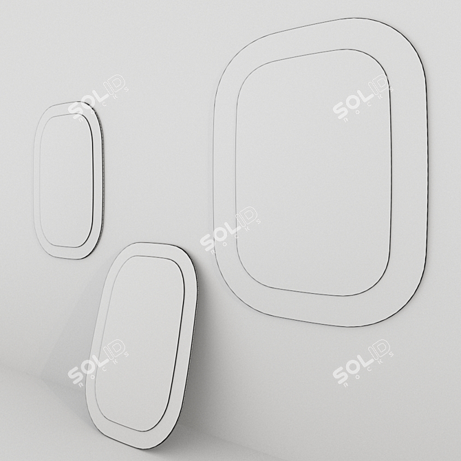 Sleek Ceramic Edgeless Mirror 3D model image 3