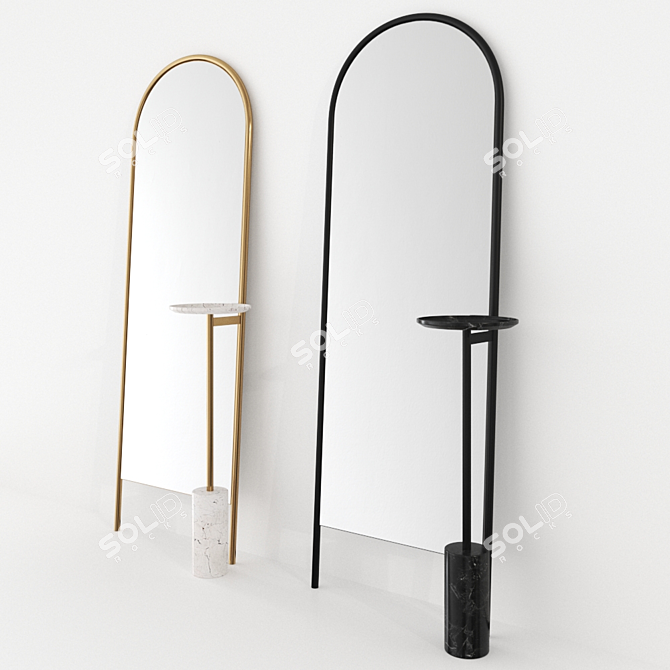 Tim Rundle-designed Michelle Freestanding Mirror 3D model image 1