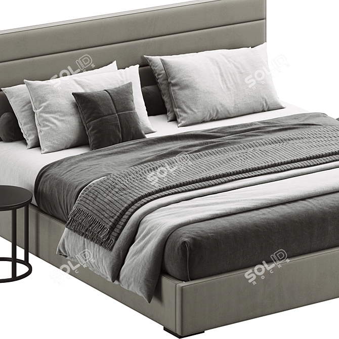 Luxury Modena Panel Fabric Bed 3D model image 3