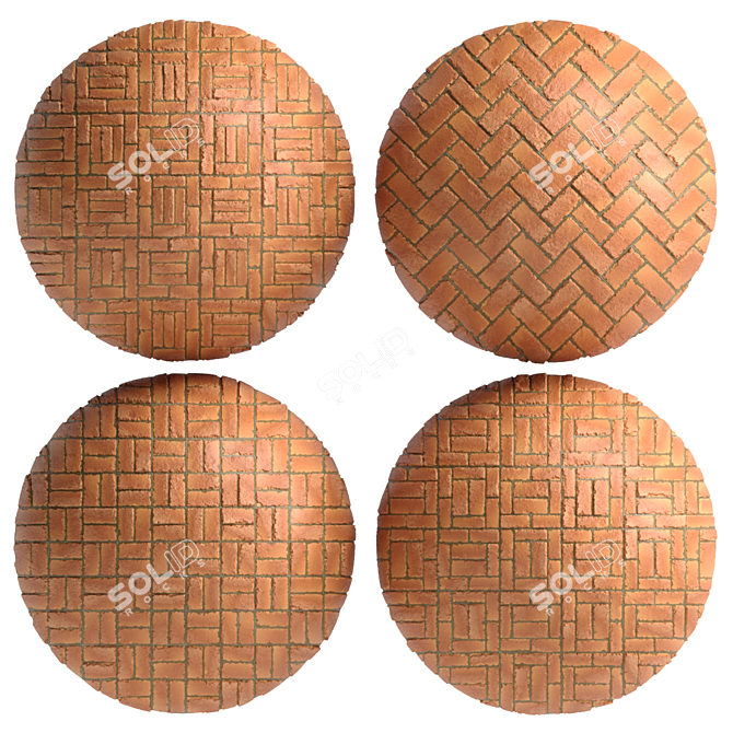 4 Pattern Brick Tiles - PBR Materials 3D model image 7