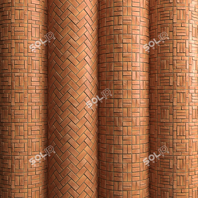 4 Pattern Brick Tiles - PBR Materials 3D model image 8