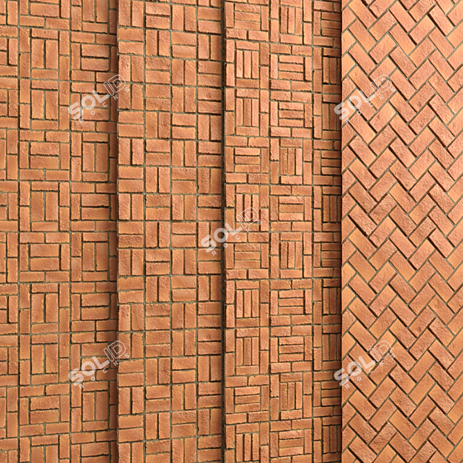 4 Pattern Brick Tiles - PBR Materials 3D model image 9