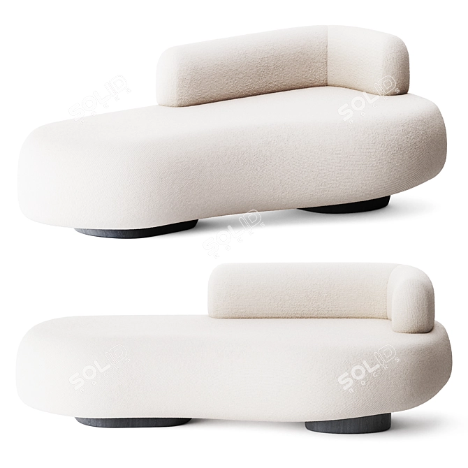 Greenapple Twins: Sleek and Stylish Sofa 3D model image 1