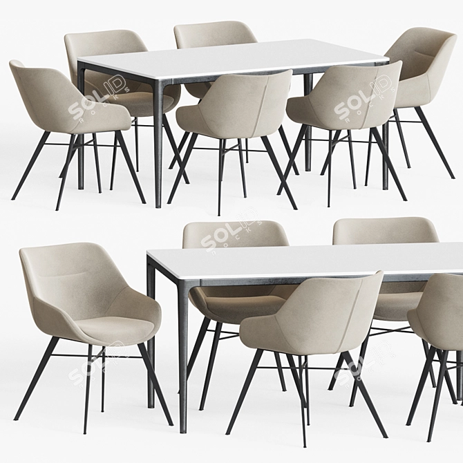 Elegant Dining Set: Luca Chair & Canto Table 3D model image 3