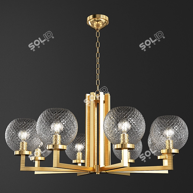 Elegant Brass Luster Fixture 3D model image 1