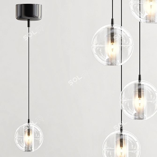 Elegant Bocci LED Lighting Fixture 3D model image 3