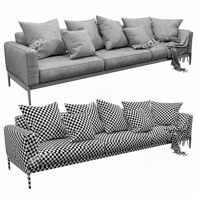 Modern Compact Flexform Romeo Sofa 3D model image 3