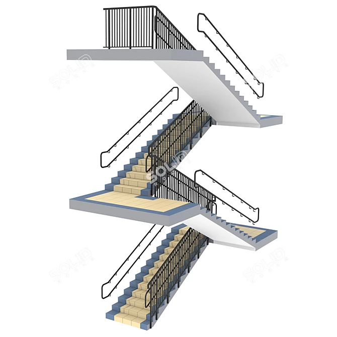 Safe School Ladder: Modern Design 3D model image 2