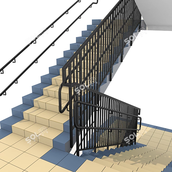 Safe School Ladder: Modern Design 3D model image 3