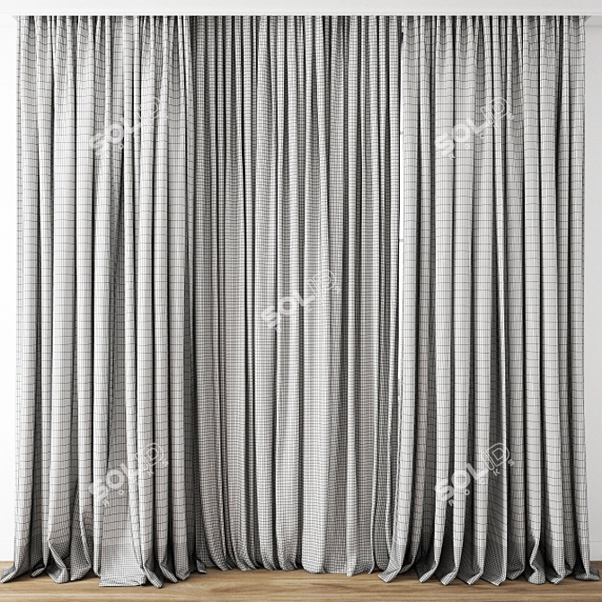 Exquisite Curtain Model - 3ds max & Obj 3D model image 3