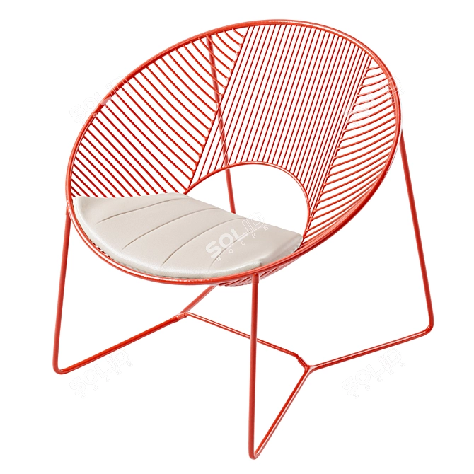 Cali Wire Lounge Chair: Handcrafted Outdoor Elegance 3D model image 3