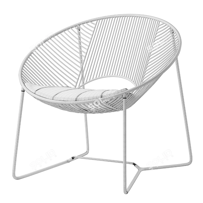 Cali Wire Lounge Chair: Handcrafted Outdoor Elegance 3D model image 5