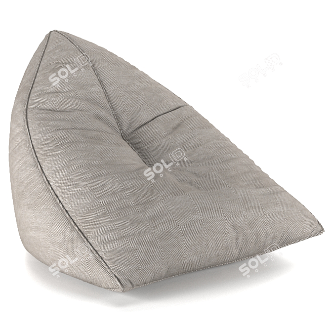 Sail Taupe Pouf: Relaxed Seating 3D model image 2