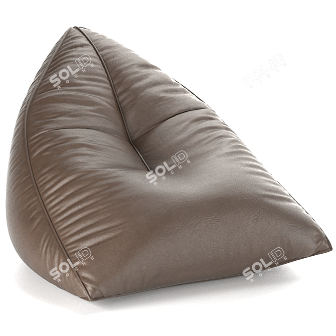 Sail Taupe Pouf: Relaxed Seating 3D model image 3