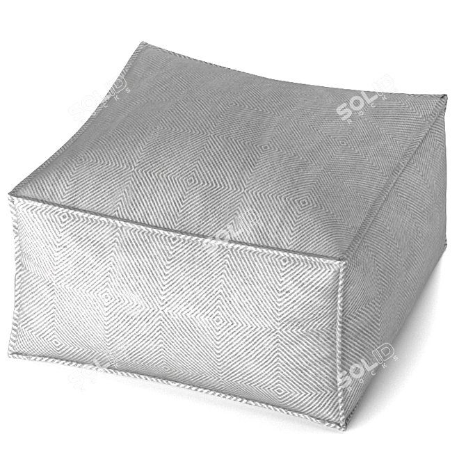 Sail Taupe Pouf: Relaxed Seating 3D model image 4