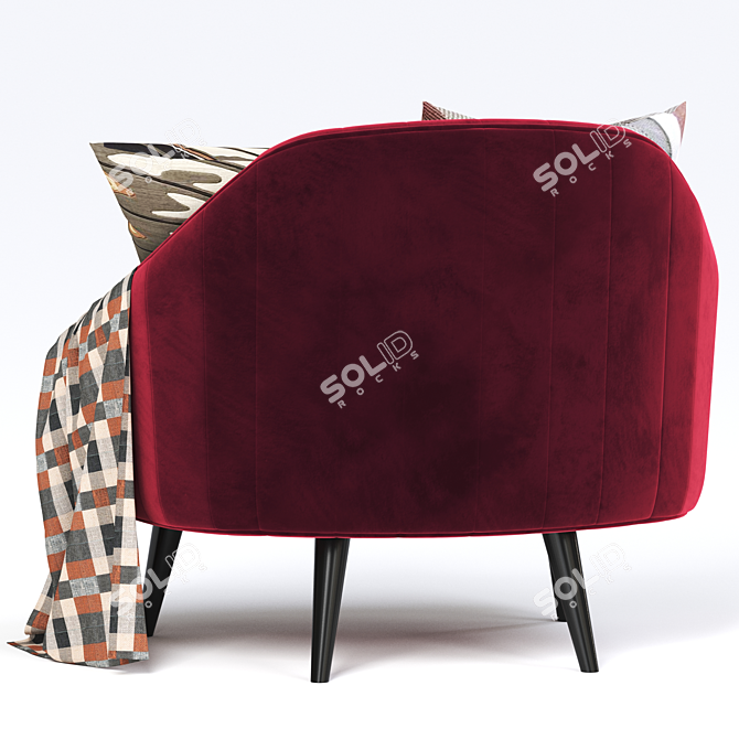 Vintage Burnt Orange Armchair 3D model image 4