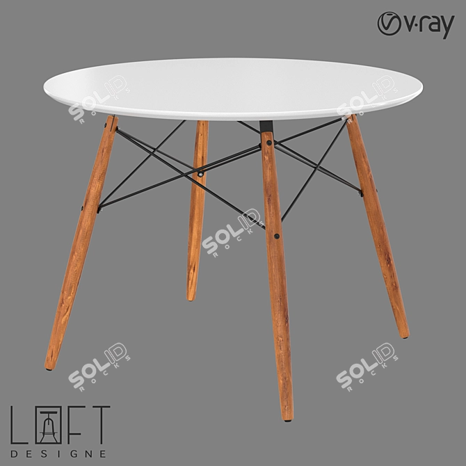 LoftDesign 330: Stylish Wood and Metal Table 3D model image 1