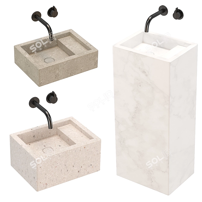 byCOCCON PB Basin 40 - Designer Wash Basin Set 3D model image 2