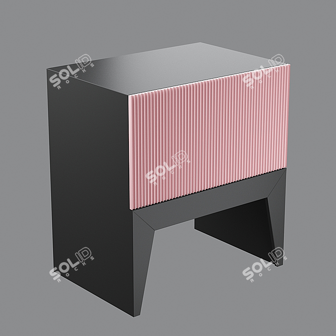 Sleek Gofra Bedside Table 3D model image 2