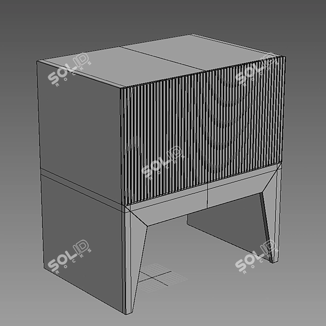 Sleek Gofra Bedside Table 3D model image 3