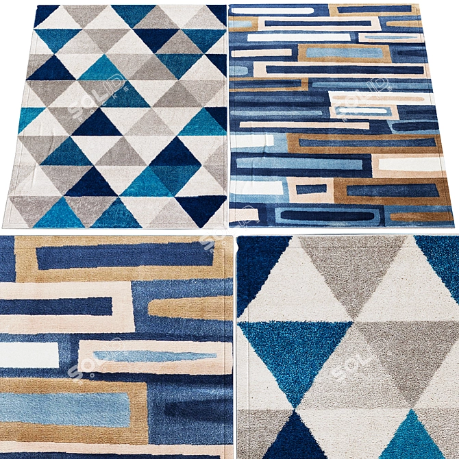 Versatile 3D Rugs: Dual Designs 3D model image 1