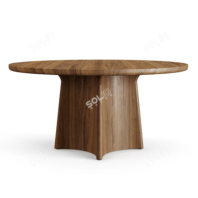 Elegant Button Dining Table 3D model image 2