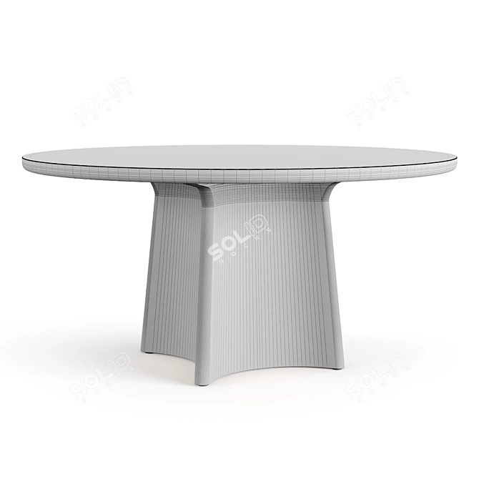 Elegant Button Dining Table 3D model image 4