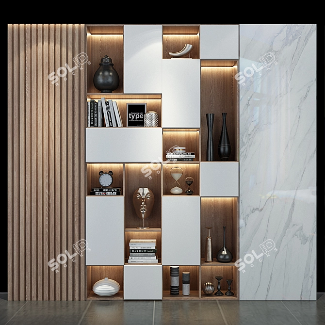 Versatile Storage Solution: Shelving Set 163 3D model image 1