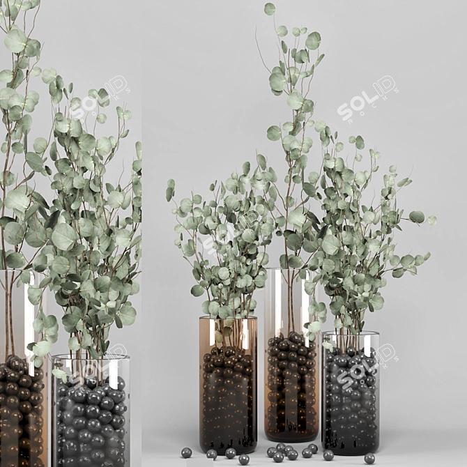 Eucalyptus Bouquet - Indoor Plant Set 3D model image 6